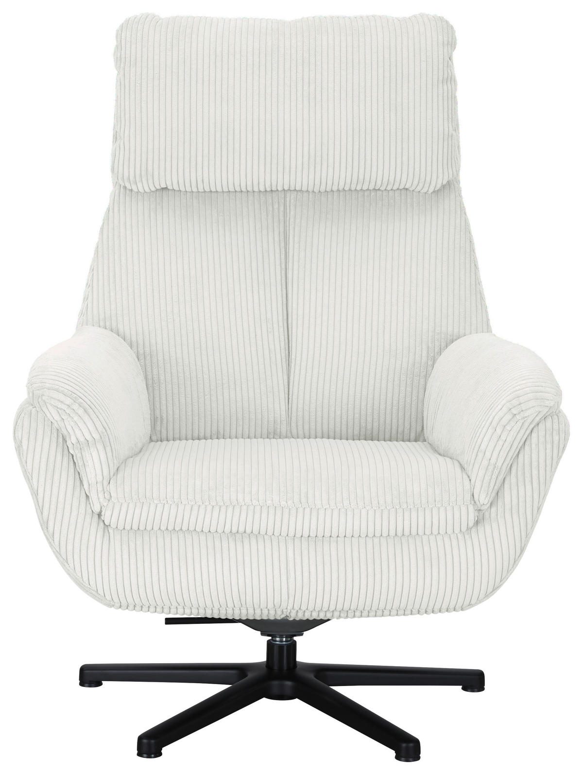 RELAXSESSEL in Textil Creme, Naturfarben  - Creme/Schwarz, Design, Textil/Metall (79/108/89cm) - Beldomo Style