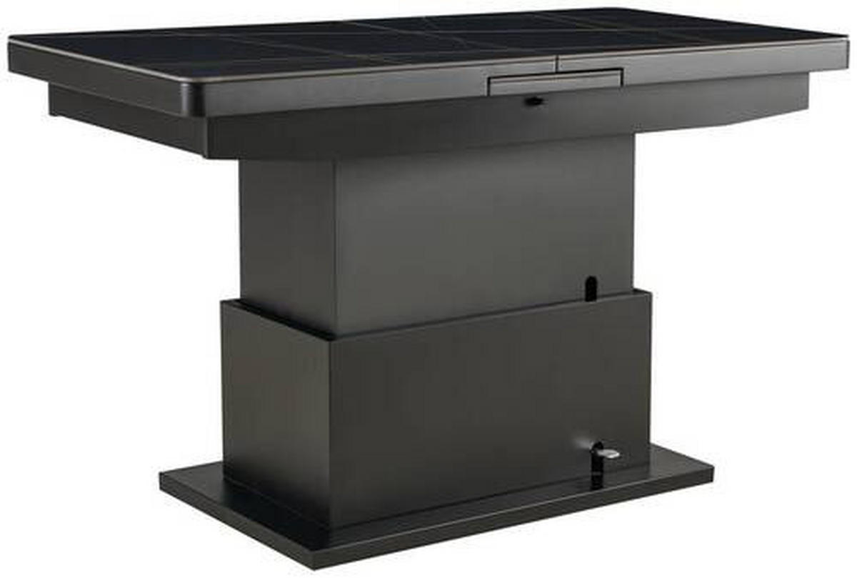 SOFFBORD i metall, keramik 125-150/49,5-79/70 cm  - svart, Design, metall/keramik (125-150/49,5-79/70cm) - Livetastic