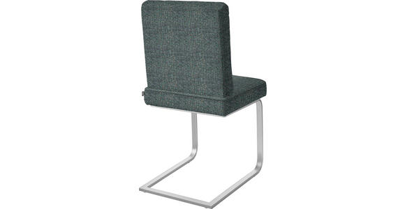 SCHWINGSTUHL in Stahl Flachgewebe - Türkis/Chromfarben, Design, Textil/Metall (60/92/60cm) - Dieter Knoll