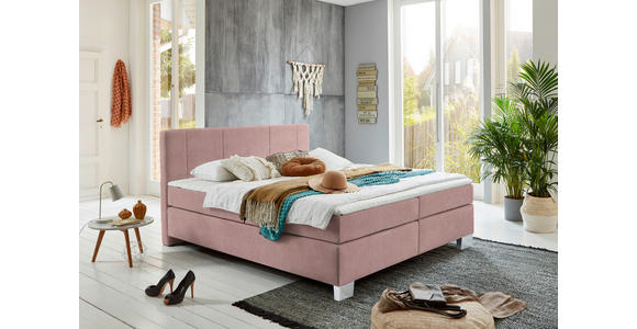 BOXSPRINGBETT 160/200 cm  in Rosa  - Chromfarben/Rosa, KONVENTIONELL, Kunststoff/Textil (160/200cm) - Hom`in