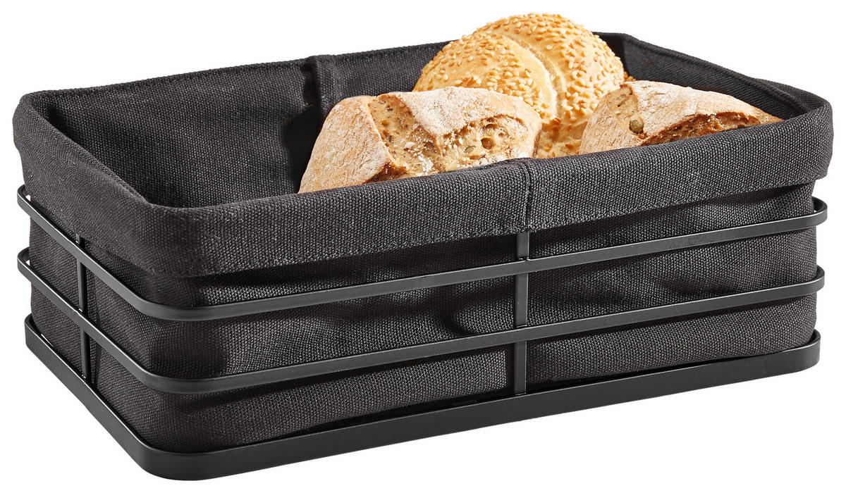BROTKORB - Schwarz, Basics, Textil/Metall (27/17,5/9cm) - Homeware Profession.