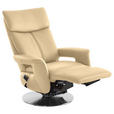 RELAXSESSEL in Leder Beige  - Edelstahlfarben/Beige, Design, Leder/Metall (78/112/85cm) - Cantus