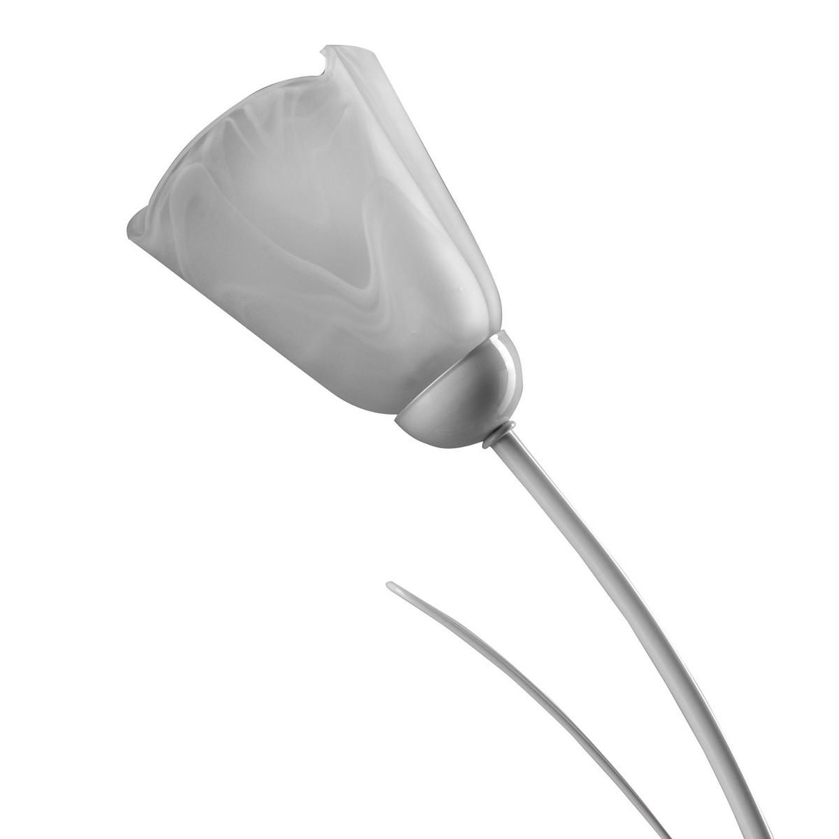 NACHTTISCHLEUCHTE 42/60 cm   - Weiß, KONVENTIONELL, Glas/Metall (42/60cm)
