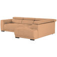 ECKSOFA Rostfarben Struktur  - Rostfarben/Schwarz, Design, Kunststoff/Textil (284/205cm) - Xora