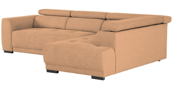 ECKSOFA Rostfarben Struktur - Rostfarben/Schwarz, Design, Kunststoff/Textil (284/205cm) - Xora