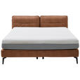 BOXSPRINGBETT 180/200 cm  in Cognac  - Cognac/Schwarz, Design, Textil/Metall (180/200cm) - Johann Jakob