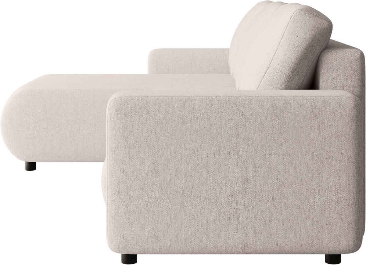 ECKSOFA Beige Webstoff  - Beige/Schwarz, MODERN, Kunststoff/Textil (150/240cm) - Xora