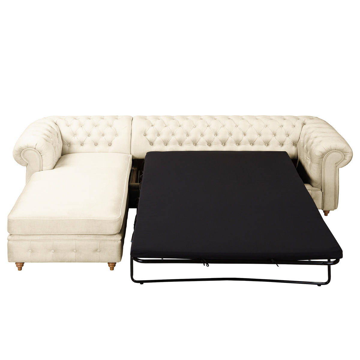 ECKSOFA Laura in Mikrofaser Creme  182/284 cm  - Creme/Braun, Design, Holz/Textil (182/284cm) - P & B