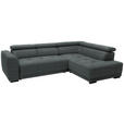 ECKSOFA in Chenille Grau  284/205 cm  - Schwarz/Grau, Design, Kunststoff/Textil (284/205cm) - Xora