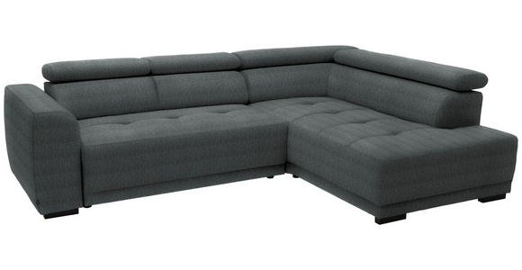 ECKSOFA in Chenille Grau 284/205 cm - Schwarz/Grau, Design, Kunststoff/Textil (284/205cm) - Xora