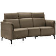 TRAPEZSOFA in Echtleder Hellbraun  - Hellbraun/Schwarz, KONVENTIONELL, Leder/Metall (221/103/95cm) - Dieter Knoll