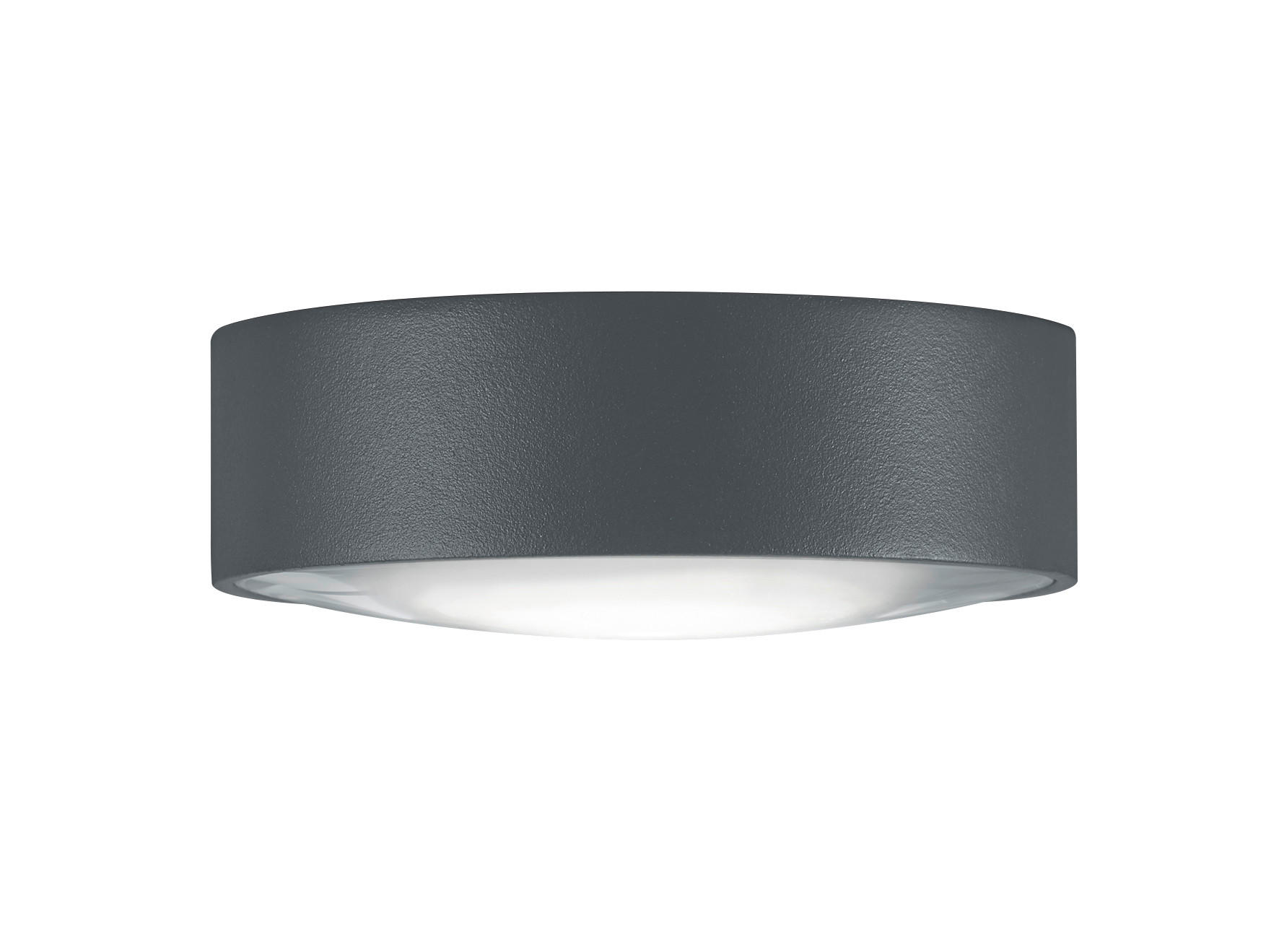 AUßENDECKENLEUCHTE 11/4 cm   - Graphitfarben, Design, Glas/Metall (11/4cm) - Helestra