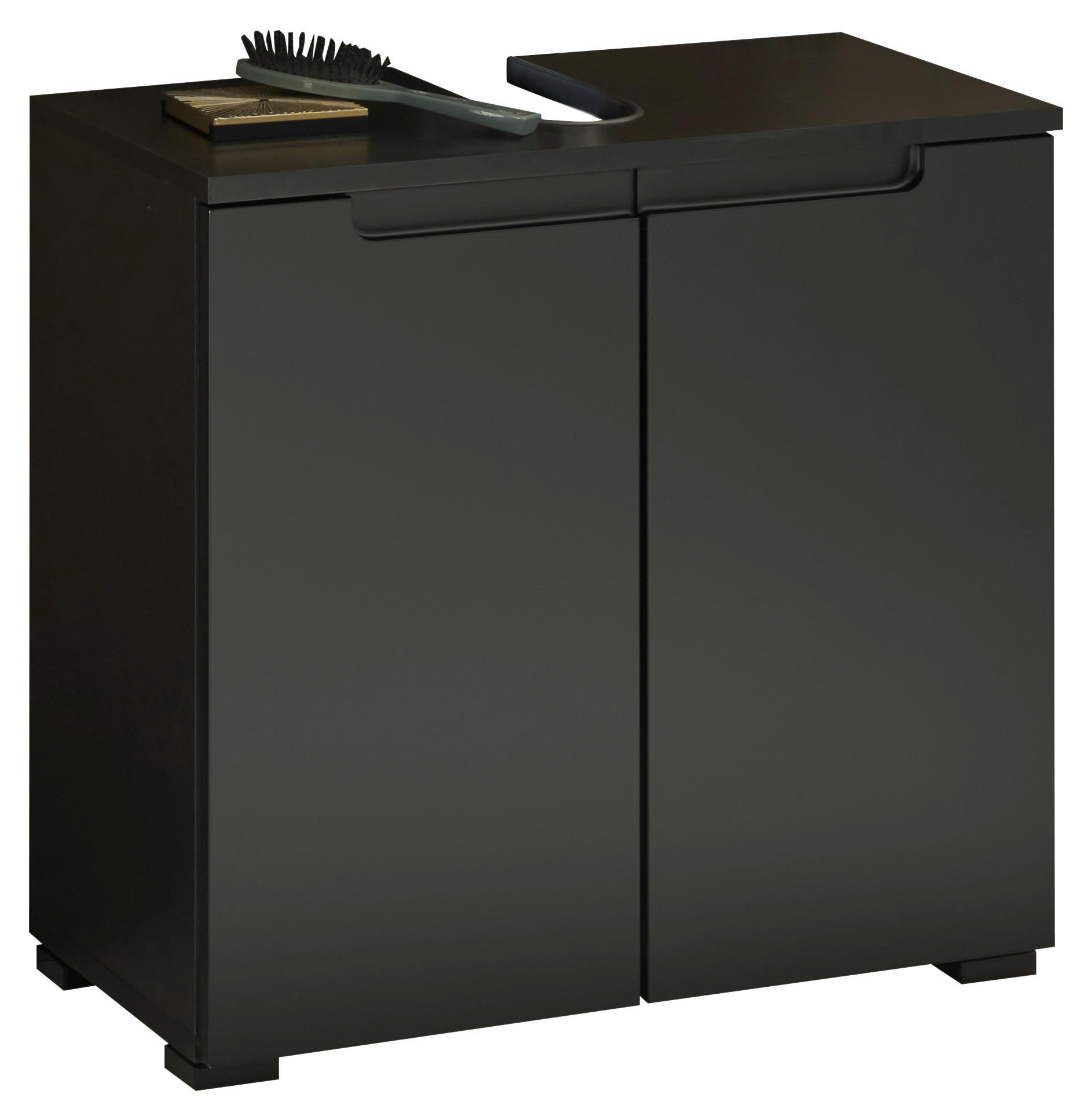 WASCHBECKENUNTERSCHRANK 60/57,5/32 cm - Schwarz, MODERN, Holzwerkstoff/Kunststoff (60/57,5/32cm) - MID.YOU