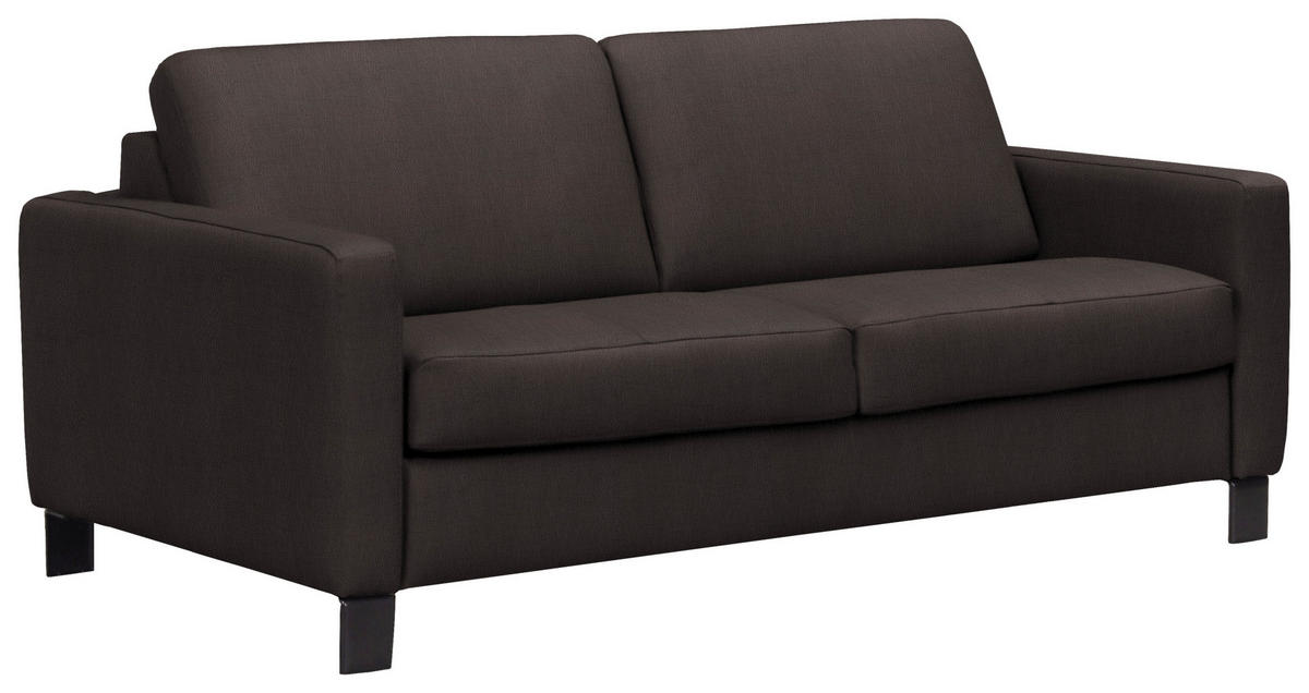 SCHLAFSOFA in Textil, Leder Dunkelbraun  - Dunkelbraun/Schwarz, Konventionell, Leder/Textil (190/87/100cm) - Celina Home