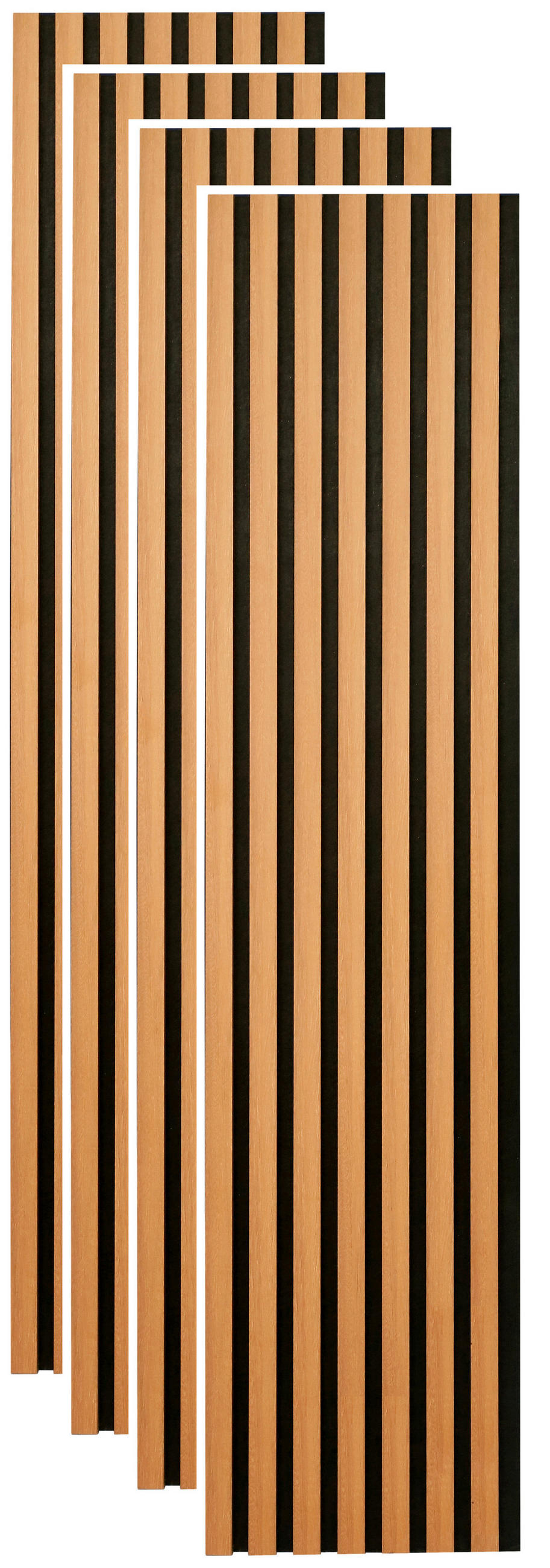 AKUSTIKPANEEL Echtholz, Nachbildung 30,5/132,5/2,1 cm 4 Stück  - Walnussfarben/Schwarz, Trend, Holz/Holzwerkstoff (30,5/132,5/2,1cm) - Boxxx