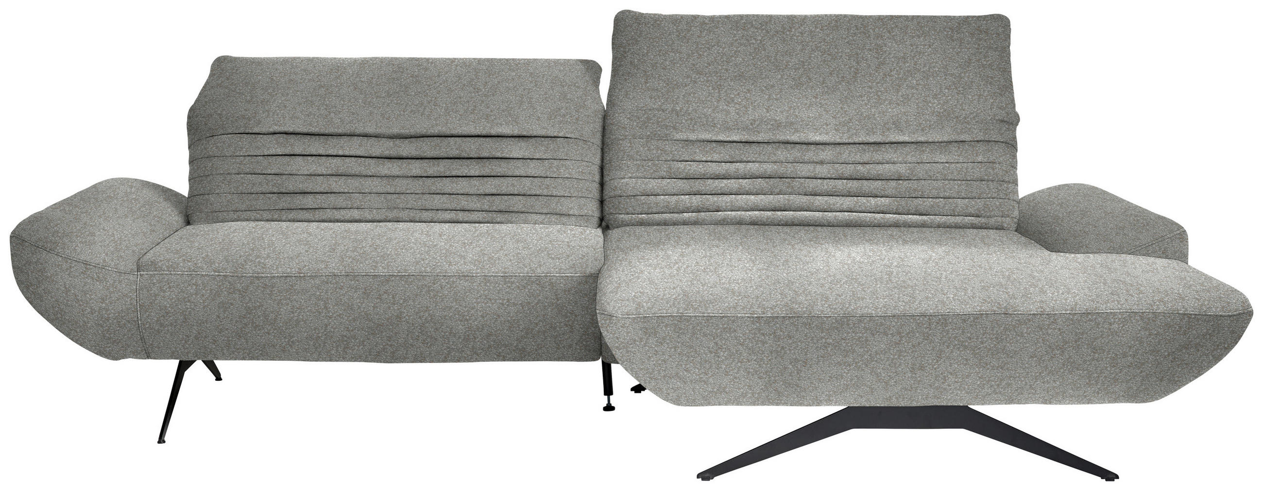 ECKSOFA  in Bouclé Grau  280/170-195 cm  - Schwarz/Grau, Design, Textil/Metall (280/170-195cm) - Dieter Knoll