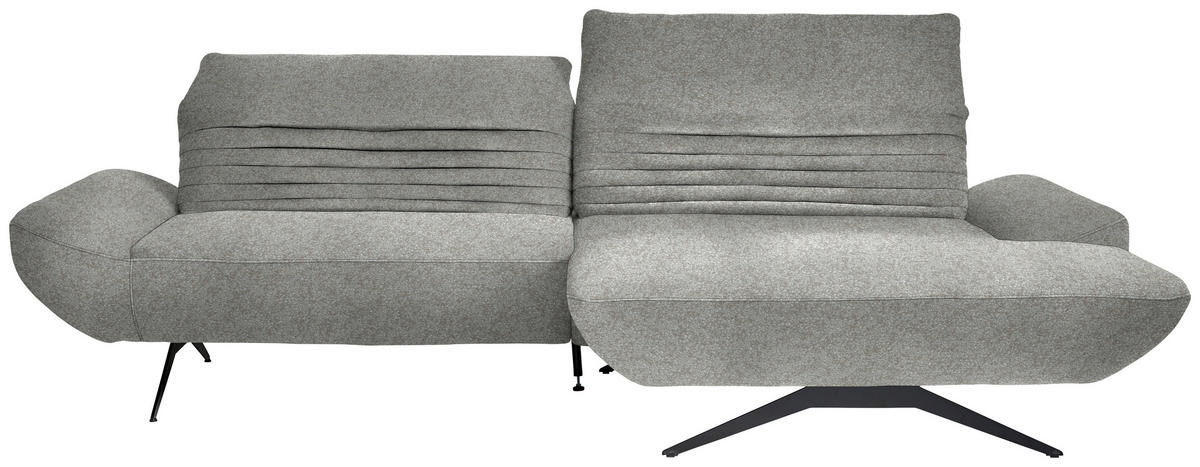 ECKSOFA  in Bouclé Grau  280/170-195 cm  - Schwarz/Grau, Design, Textil/Metall (280/170-195cm) - Dieter Knoll