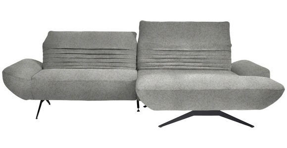 ECKSOFA  in Bouclé Grau  280/170-195 cm  - Schwarz/Grau, Design, Textil/Metall (280/170-195cm) - Dieter Knoll