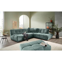 ECKSOFA Chenille Türkis  - Türkis/Schwarz, Modern, Kunststoff/Textil (284/250cm) - Livetastic