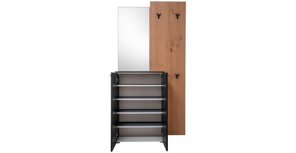 GARDEROBE 3-teilig  in 98/190/29 cm  - Wildeiche/Anthrazit, Design, Holz/Holzwerkstoff (98/190/29cm) - Moderano