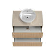 WASCHTISCHKOMBI 80 cm  - Sandfarben/Eichefarben, KONVENTIONELL, Keramik/Holzwerkstoff (80cm) - Xora