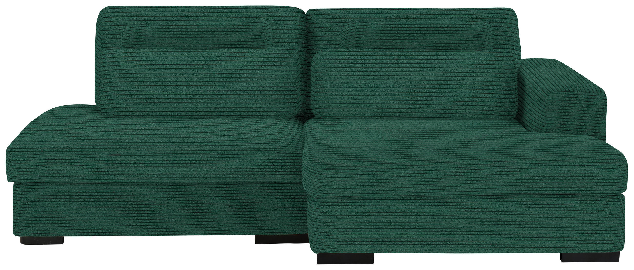 ECKSOFA Waldgrün Cord  - Waldgrün/Schwarz, Design, Kunststoff/Textil (223/158cm) - Lomoco