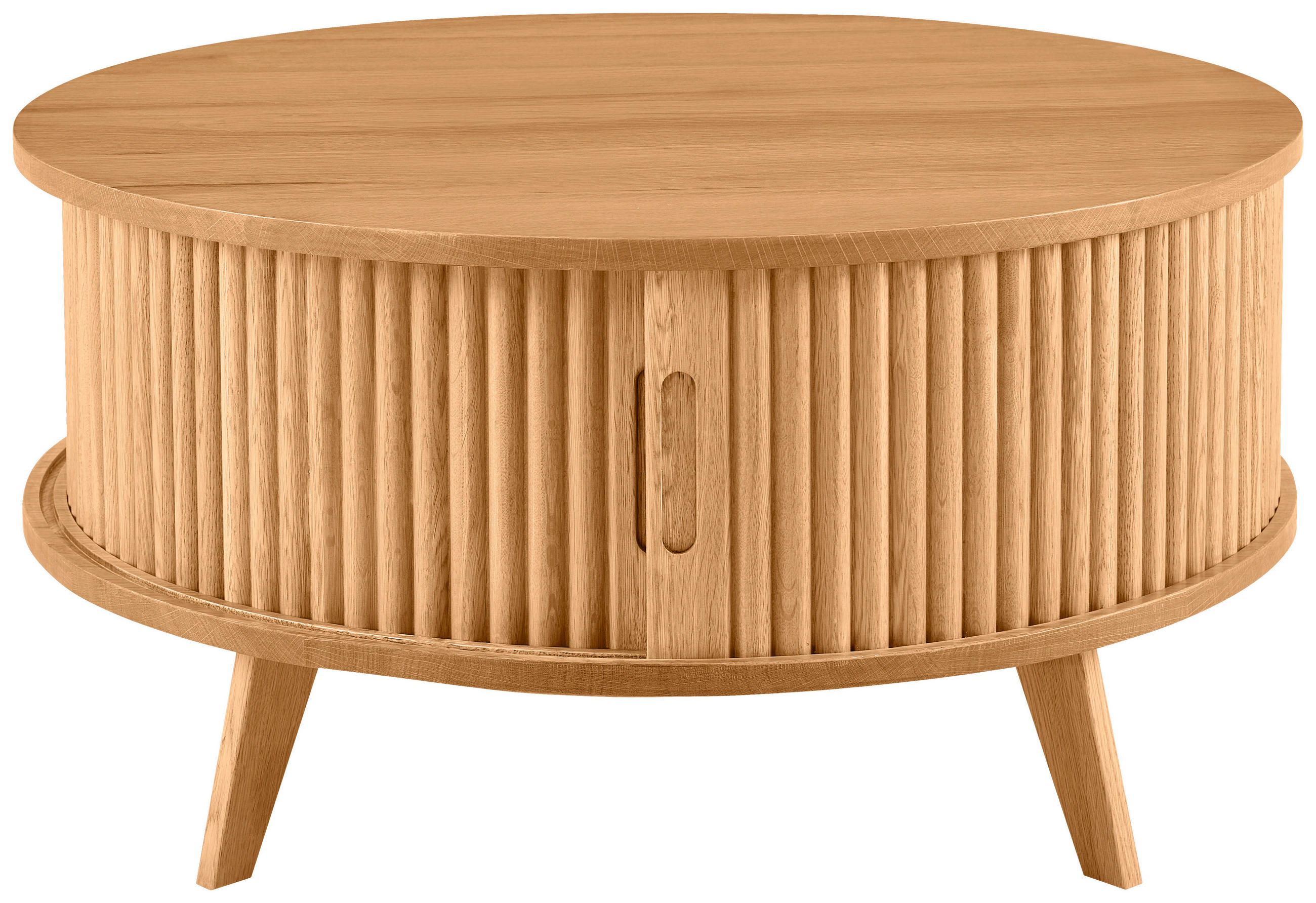 COUCHTISCH Eiche furniert, massiv 80/80/41 cm rund Eichefarben  - Eichefarben, Natur, Holz/Holzwerkstoff (80/80/41cm) - Waldwelt