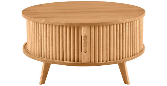 COUCHTISCH Eiche furniert, massiv 80/80/41 cm rund Eichefarben - Eichefarben, Natur, Holz/Holzwerkstoff (80/80/41cm) - Waldwelt