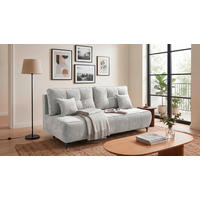 SCHLAFSOFA Webstoff Silberfarben  - Silberfarben/Schwarz, Modern, Kunststoff/Textil (215/96/106cm) - MID.YOU