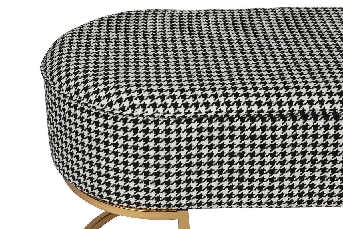 LAVICA, textil, 105/42/40 cm - čierna/zlatá, Design, kov/textil (105/42/40cm) - MID.YOU