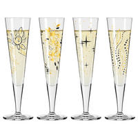 CHAMPAGNERGLAS Goldnacht 205 ml 4-teilig  - Goldfarben/Schwarz, Trend, Glas (7,2/24/7,2cm) - Ritzenhoff Breker