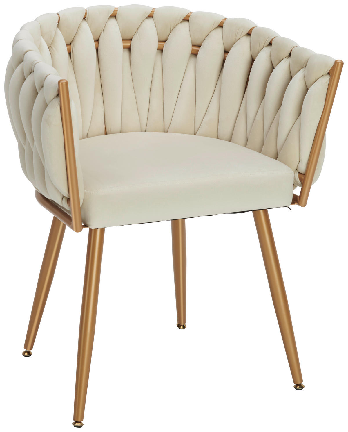 ŽIDLE S PODRUČKAMI, samet, béžová - barvy zlata/béžová, Lifestyle, kov/textil (60/78/55cm) - Ambia Home
