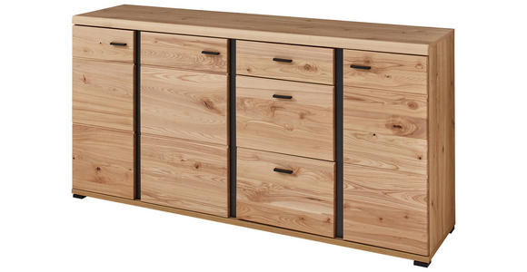 SIDEBOARD 173/86/42 cm  - Eschefarben/Schwarz, Design, Holz/Holzwerkstoff (173/86/42cm) - Linea Natura