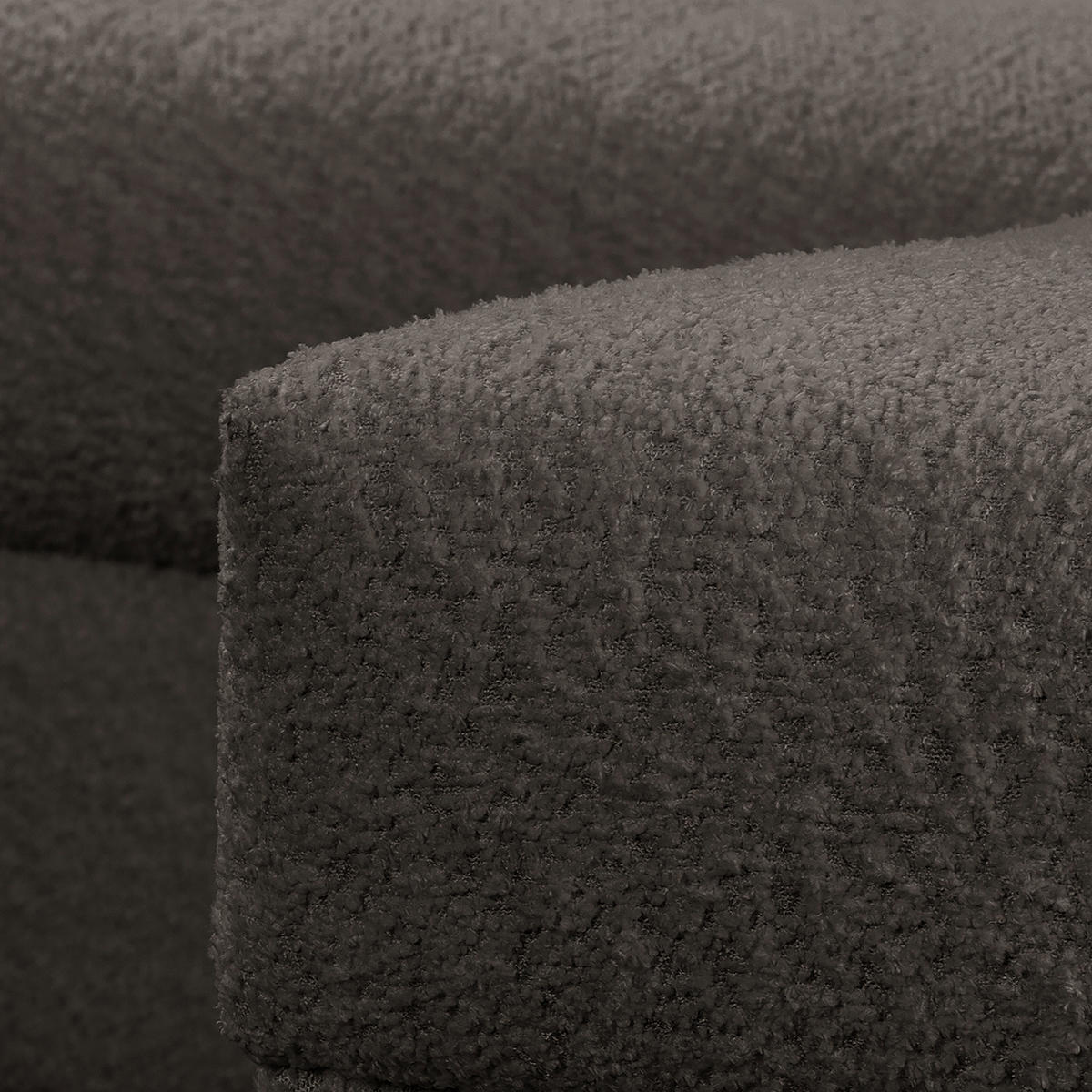 ECKSOFA inkl. Hocker Ariella in Bouclé Dunkelgrau  231/161 cm  - Dunkelgrau/Naturfarben, Design, Holz/Textil (231/161cm) - Livetastic