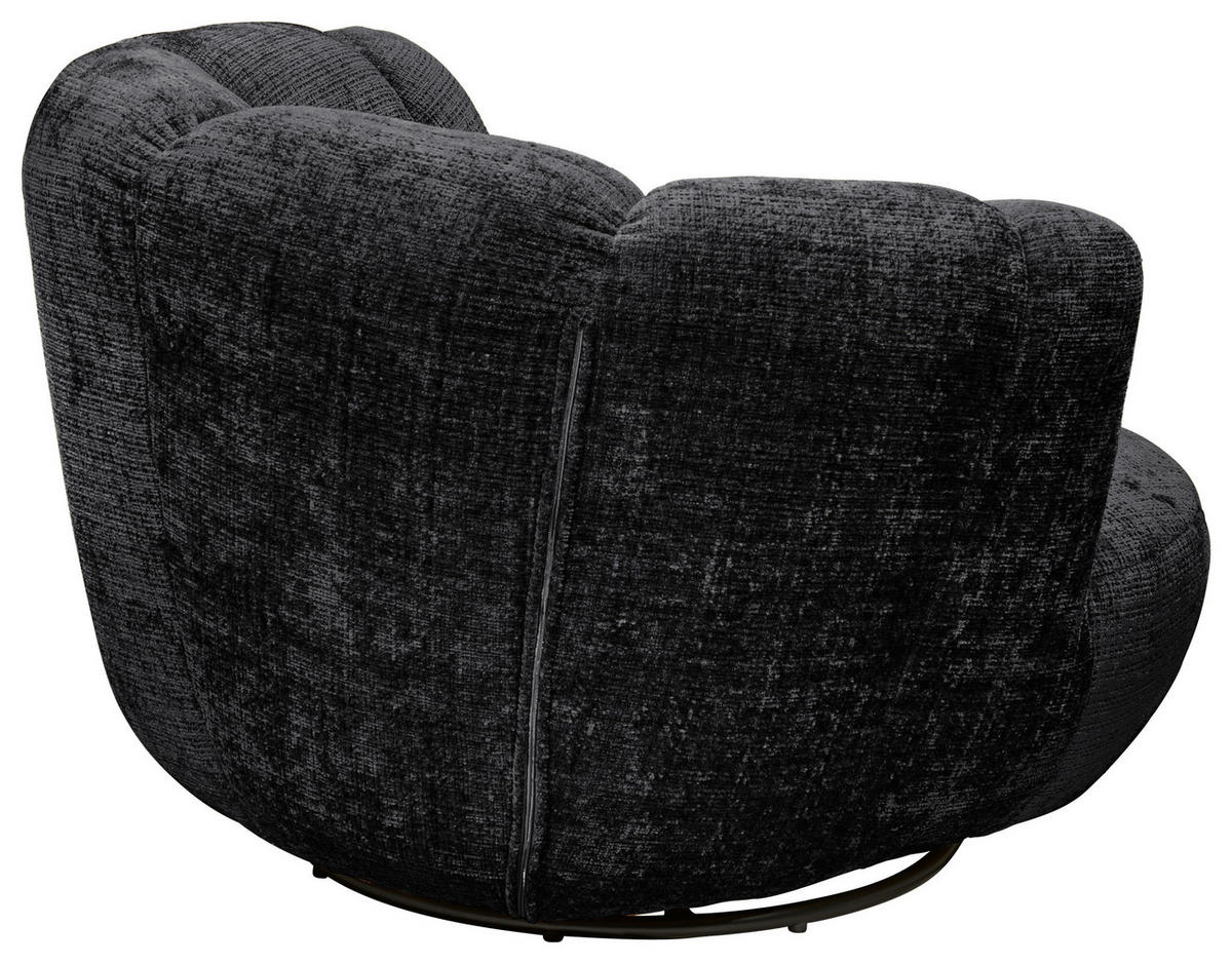 SESSEL in Chenille Schwarz  - Schwarz, MODERN, Textil/Metall (101/69/107cm) - Livetastic