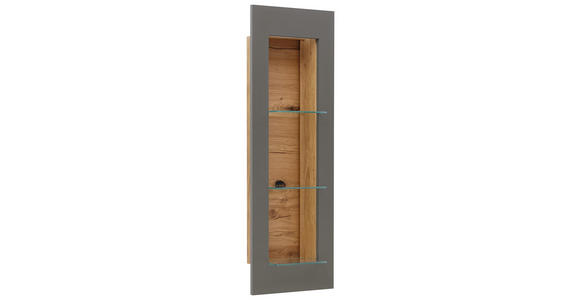 HÄNGEELEMENT Asteiche furniert Eichefarben, Walnussfarben - Eichefarben/Walnussfarben, KONVENTIONELL, Glas/Holz (39/118/38cm) - Voleo
