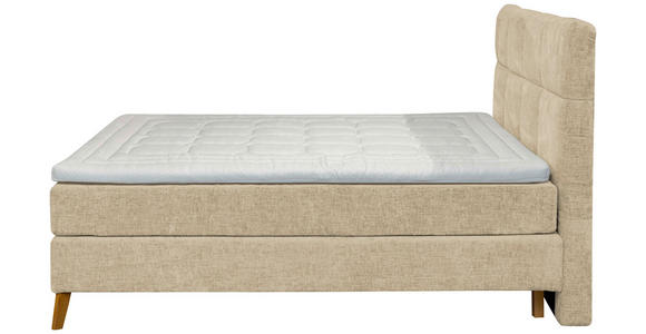 BOXSPRINGBETT 180/200 cm in Beige - Eichefarben/Beige, KONVENTIONELL, Holz/Textil (180/200cm) - Carryhome