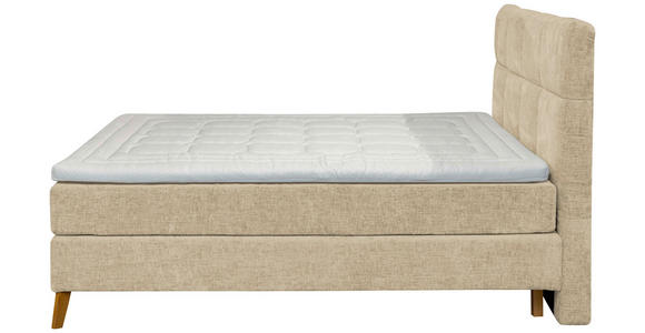 BOXSPRINGBETT 160/200 cm  in Beige  - Eichefarben/Beige, KONVENTIONELL, Holz/Textil (160/200cm) - Carryhome