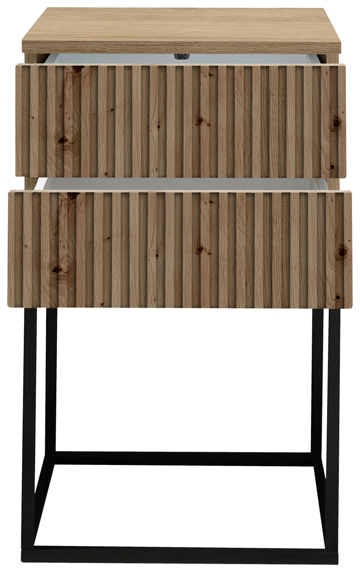 NACHTSCHRANK 40/65/38,5 cm  - Schwarz/Eiche Artisan, MODERN, Holzwerkstoff/Metall (40/65/38,5cm) - Livetastic