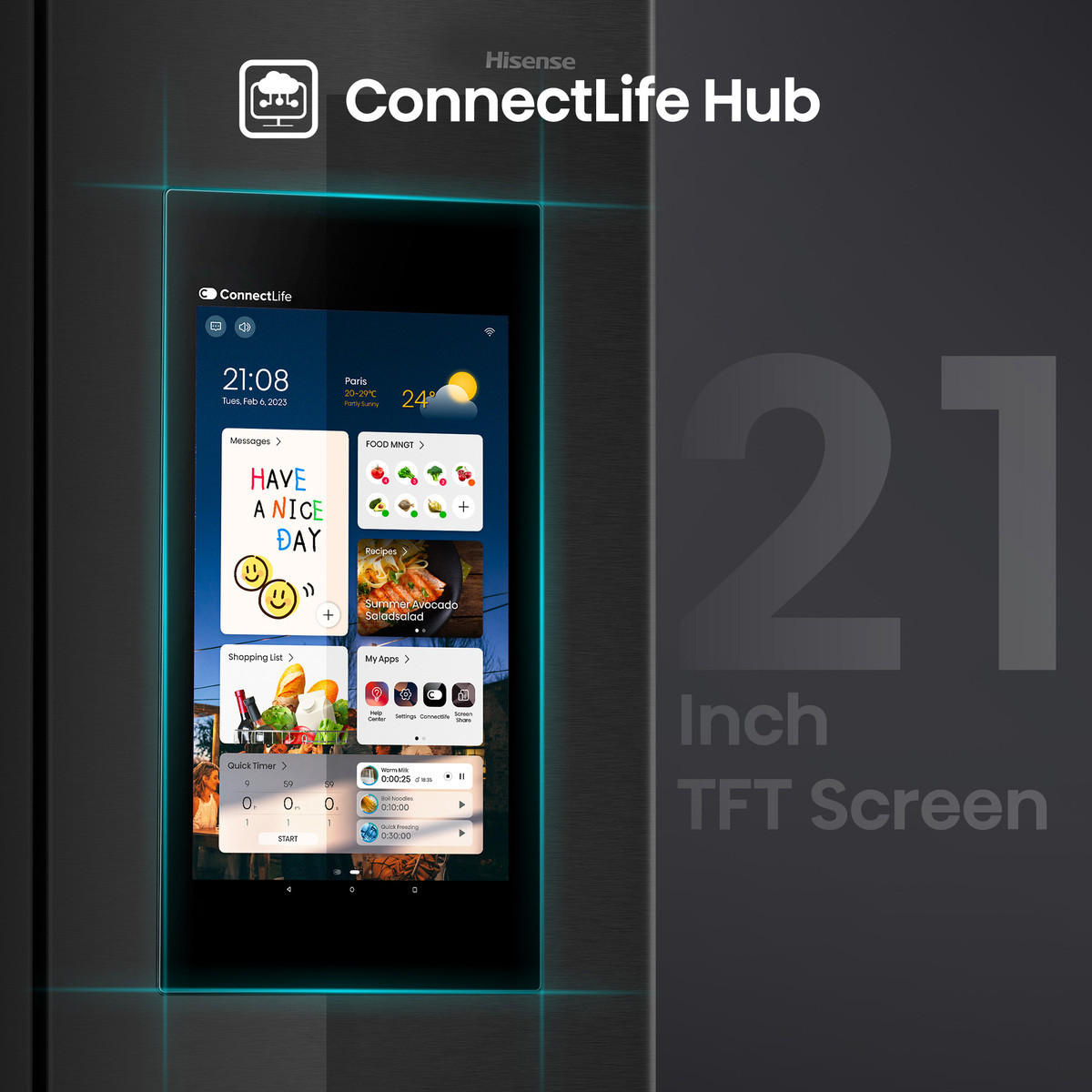 SIDE-BY-SIDE 91/179/73 cm RS9P628GPFE  - Schwarz, Trend (91/179/73cm) - Hisense