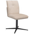STUHL in Eisen Samt, Webstoff Metall, Textil - Beige/Schwarz, Design, Textil/Metall (47/85/61cm) - Novel