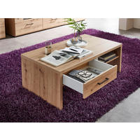 KLUBSKA MIZA, 110/40/65 cm barve hrasta  - črna/barve hrasta, Moderno, kovina/leseni material (110/40/65cm) - Hom`in