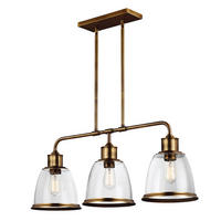 KRONLEUCHTER 58/24/91 cm   - Messingfarben, Basics, Glas/Metall (58/24/91cm) - Elstead Lighting