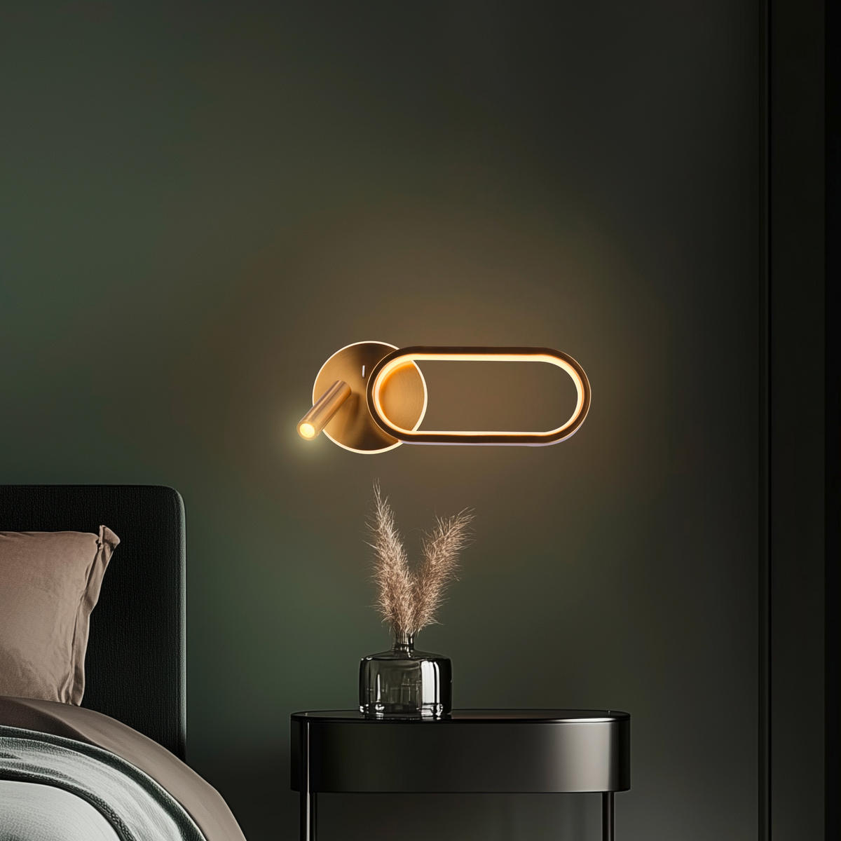 LED-WANDLEUCHTE 35/6.5/15 cm   - Goldfarben/Weiß, KONVENTIONELL, Kunststoff/Metall (35/6.5/15cm)