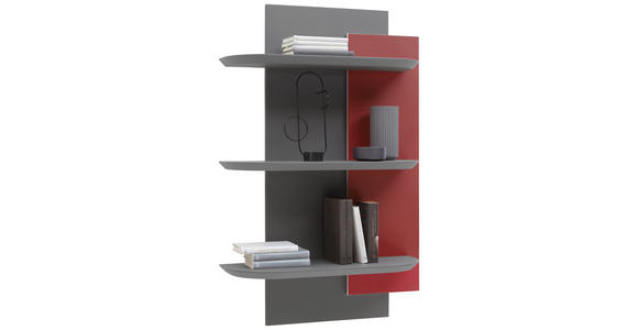 HÄNGEELEMENT Anthrazit, Bordeaux - Bordeaux/Anthrazit, Design (80/120/27cm) - Ambiente