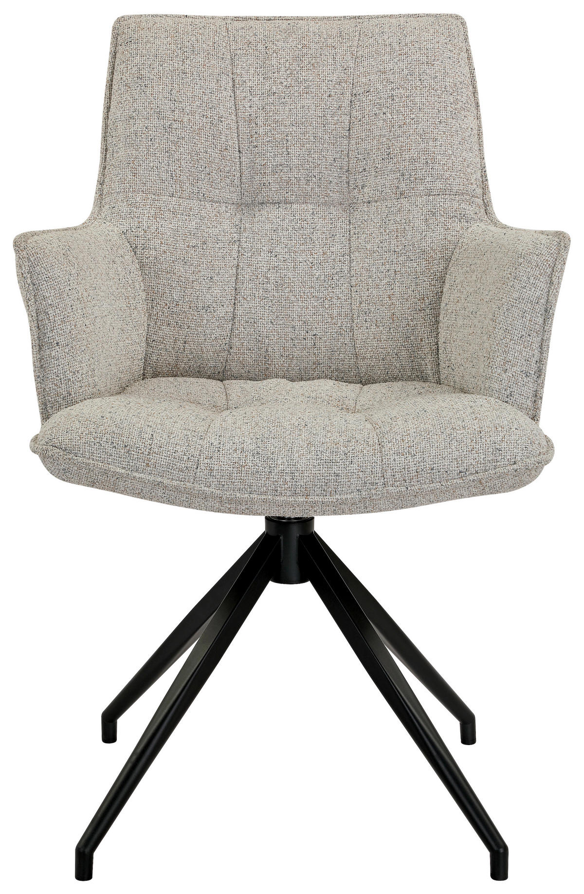 ARMLEHNSTUHL  Sitzfläche 360° drehbar, automatische Rückholfunktion Leinenoptik  Schwarz, Beige  - Beige/Schwarz, Design, Textil/Metall (59/89,5/63cm) - Novel