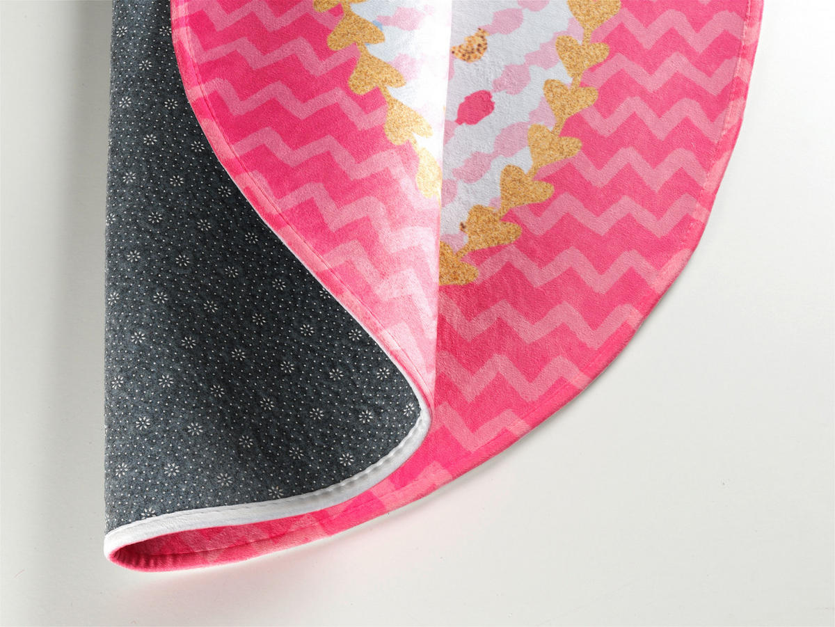 KINDERTEPPICH 100 cm Prinzessin Lillifee  - Rosa/Hellblau, Trend, Kunststoff/Textil (100cm)