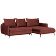 ECKSOFA in Flachgewebe Rostfarben  - Rostfarben/Schwarz, LIFESTYLE, Textil/Metall (273/180cm) - Hom`in