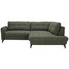 ECKSOFA in Flachgewebe, Leinenoptik Grün  - Schwarz/Grün, Modern, Textil/Metall (247/208cm) - Xora