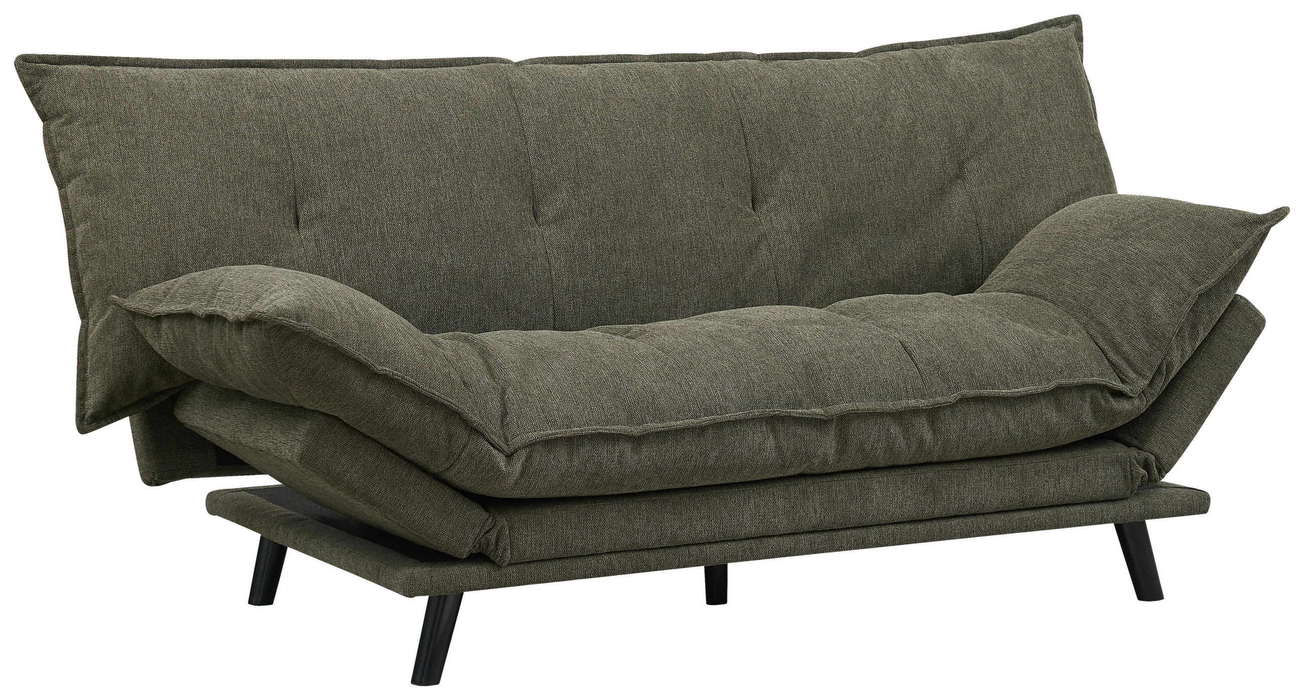 SCHLAFSOFA Webstoff Grün  - Schwarz/Grün, Design, Holz/Textil (196/83/82cm) - Ti'me